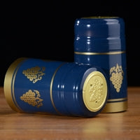 Shrink Caps, Blue with Gold Grapes, 100 count
