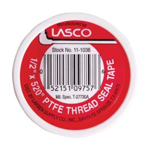 Teflon Tape, 1/2"x520"