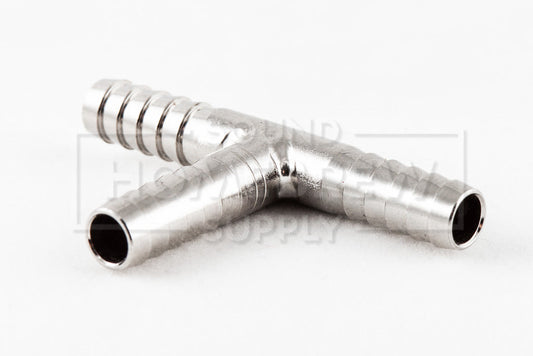 Tee, 1/4" Barb, Stainless Steel