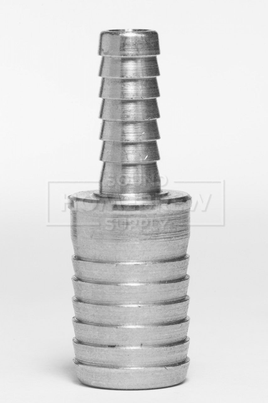 Splicer, 1/4" Barb to 1/2" Barb, Stainless Steel