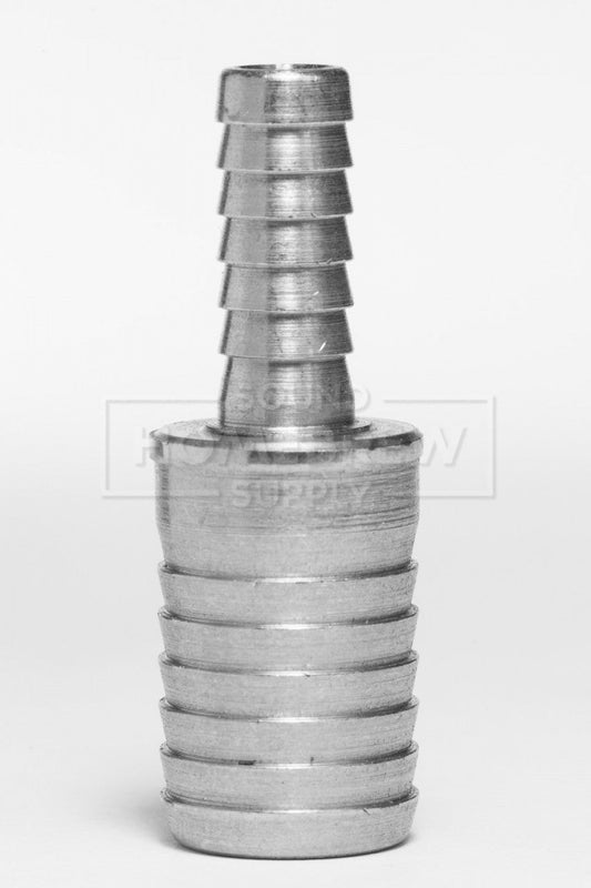 Splicer, 1/4" Barb to 1/2" Barb, Stainless Steel