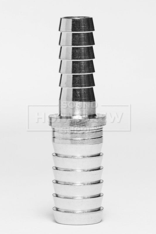 Splicer, 1/4" Barb to 3/8" Barb, Stainless Steel