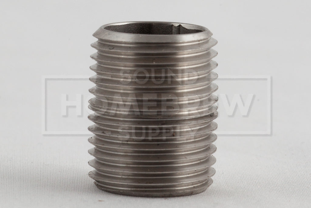 Nipple SS, 1/2" MPT 1" close