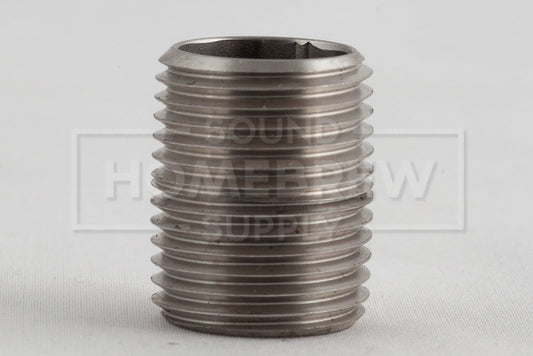 Nipple SS, 1/2" MPT 1" close