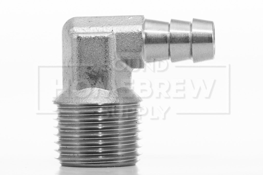 Barb Fitting, 3/8 x 1/2 MPT, 90°