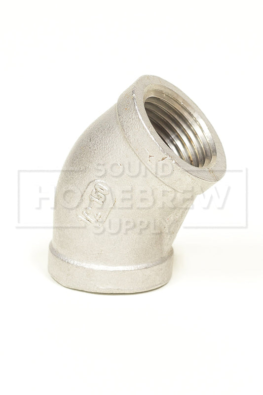 Elbow, 45° 1/2" FPT, Stainless Steel