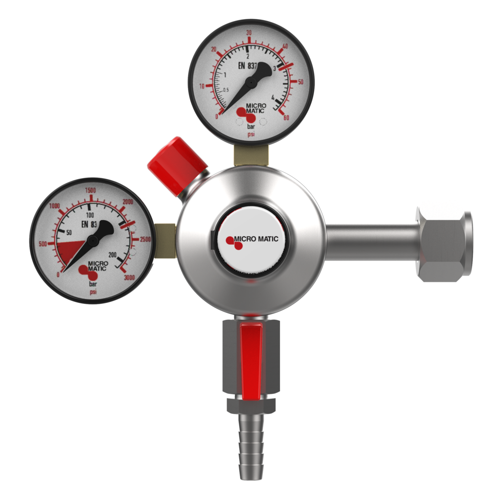 MicroMatic Regulator, CO2 Dual Gauge, 0-60 PSI