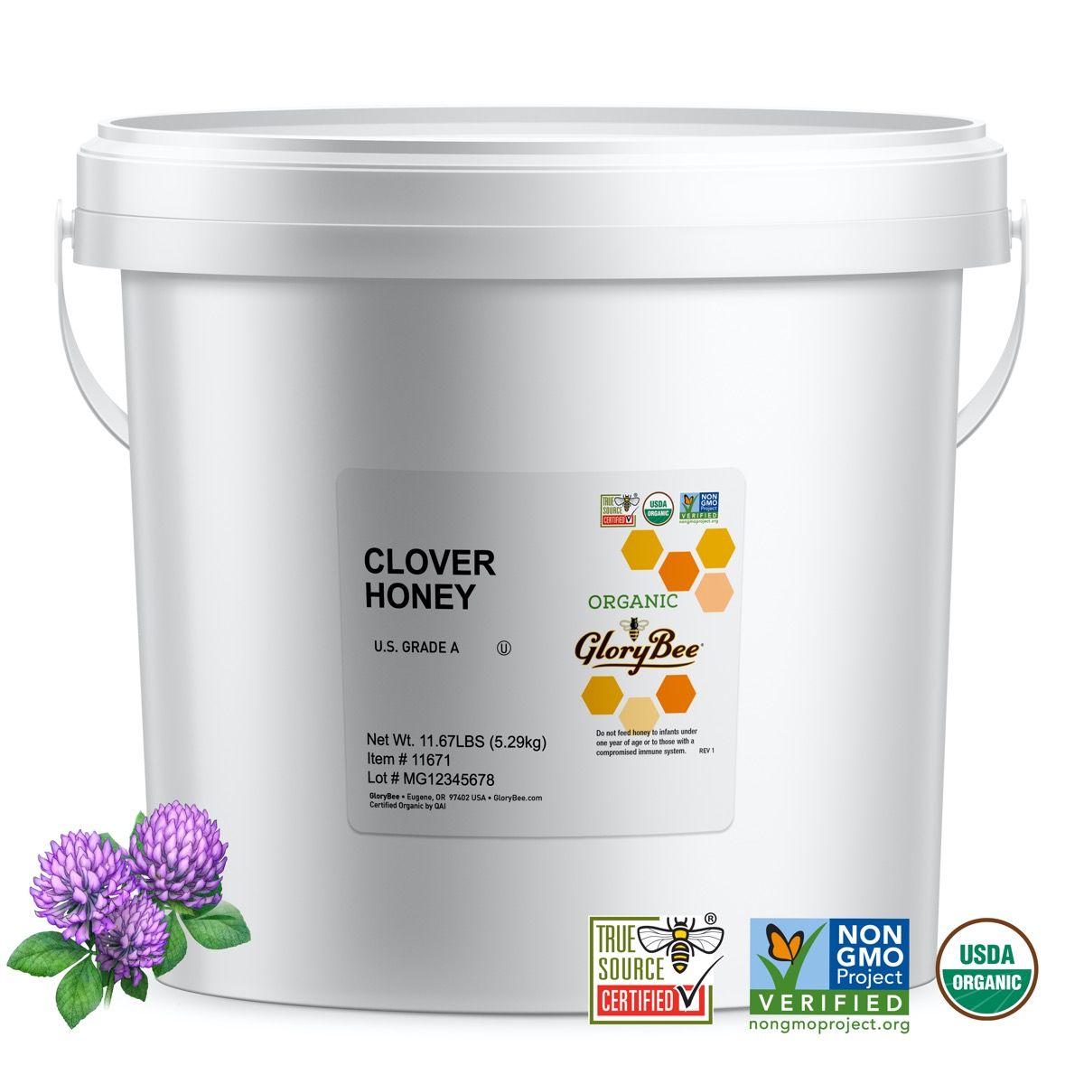 Honey, Organic Clover Blossom 11.67lb