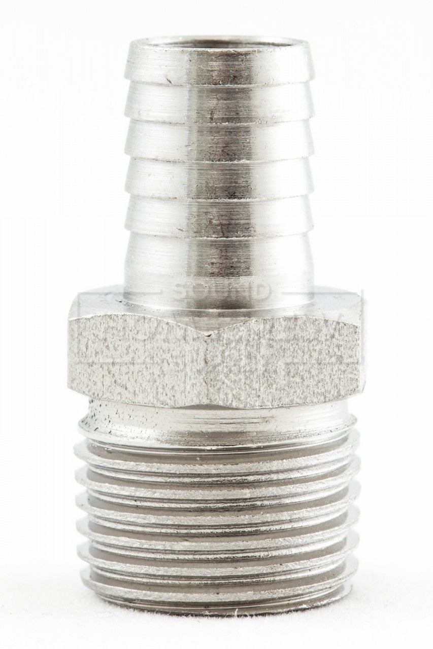 Barb Fitting 1/2" x MPT 1/2", Stainless Steel